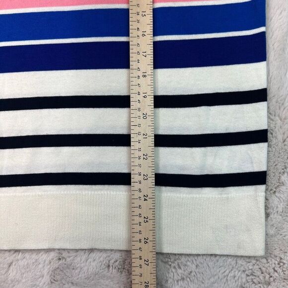 Talbots Striped Sweater Womens Plus Size 1X Crew Neck Cotton Blend Pink Blue - Picture 5 of 12